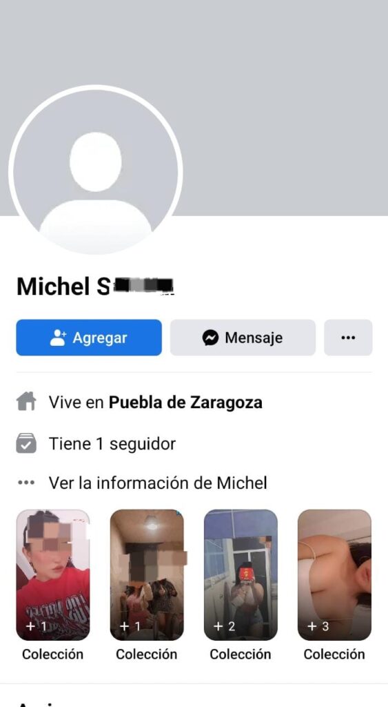 Perfil de Facebook de presunta ladrona en Puebla.
