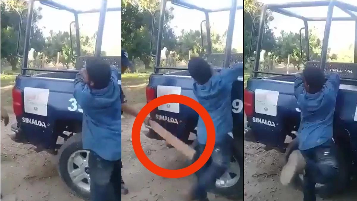 Policías de Sinaloa golpean con tabla a hombre y lo graban