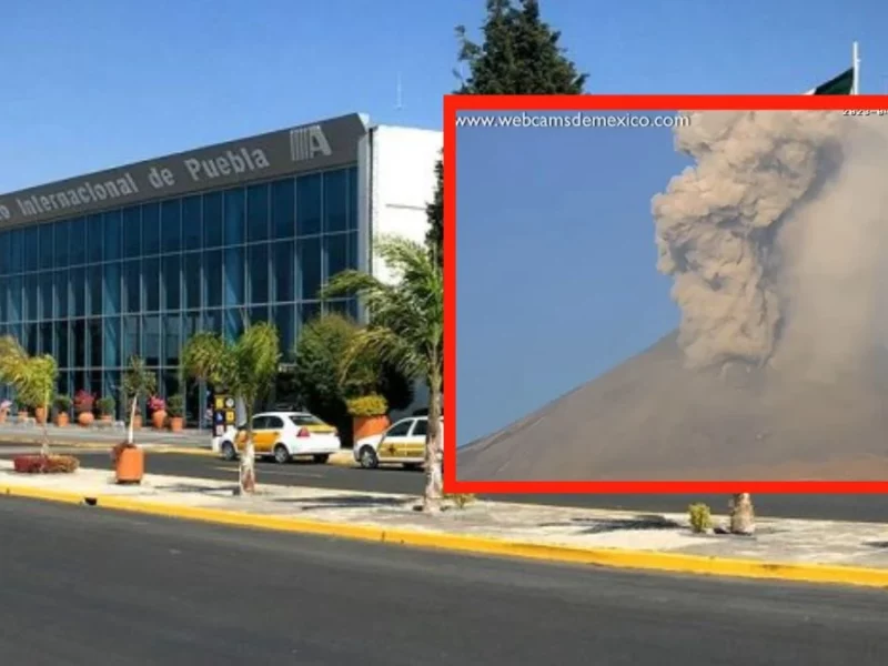 Suspenden vuelos en Aeropuerto Internacional de Puebla por ceniza del Popocatépetl