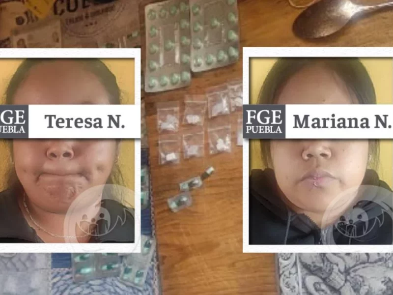 Detienen a Tersa y Mariana en Yehualtepec con cocaína y cristal durante cateo