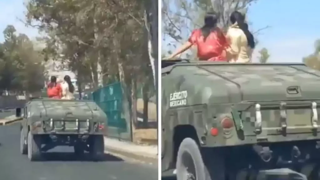 ¡La que puede, puede! Pasean a quinceañera en humvee del Ejército en Puebla