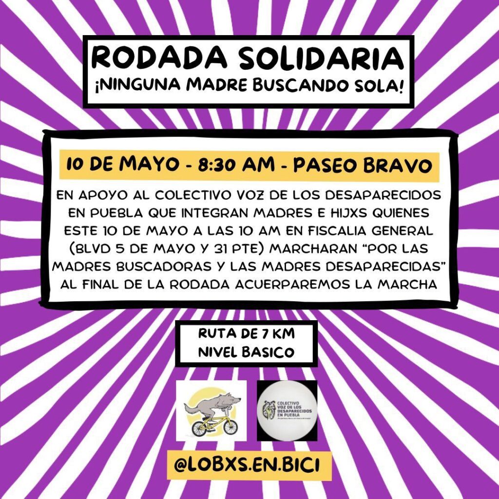 Rodada solidaria de madres buscadoras