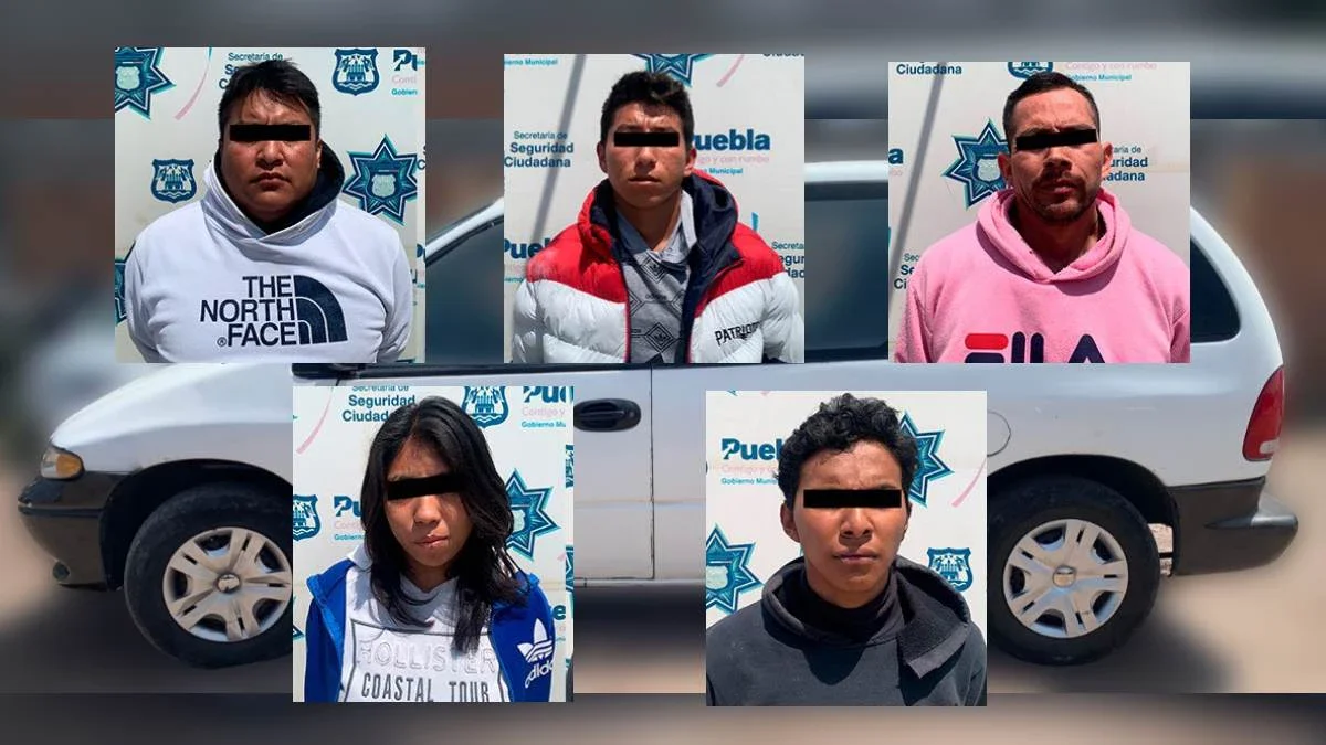 Detienen a 5 ladrones de transporte de carga tras persecución en Puebla