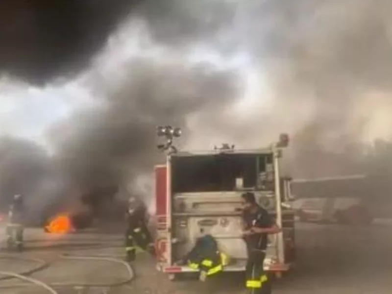 Explosión en terminal de camiones Los Cholulas en San Pedro