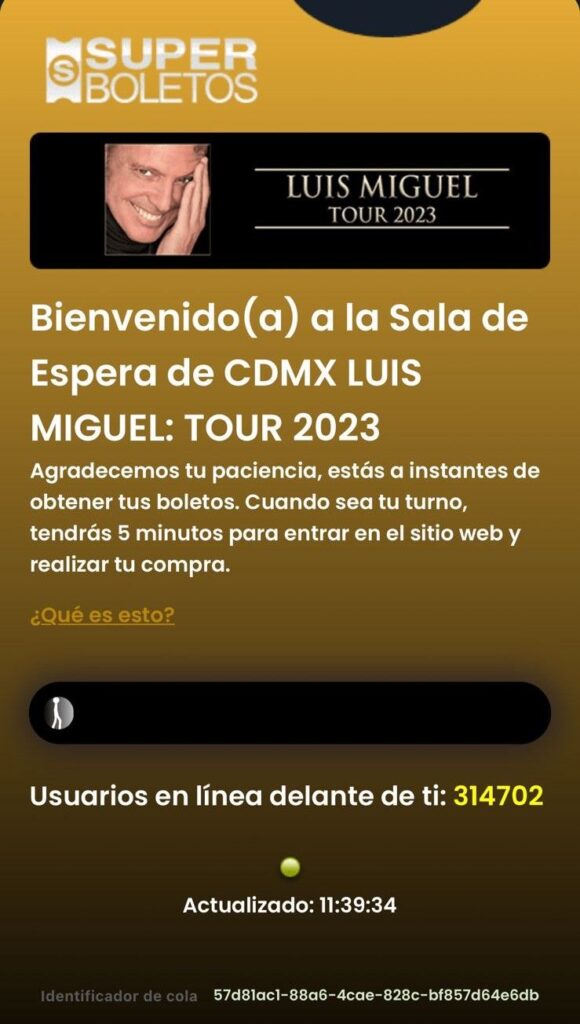 Luis Miguel en Puebla: más de 98 mil personas en fila virtual para comprar boletos