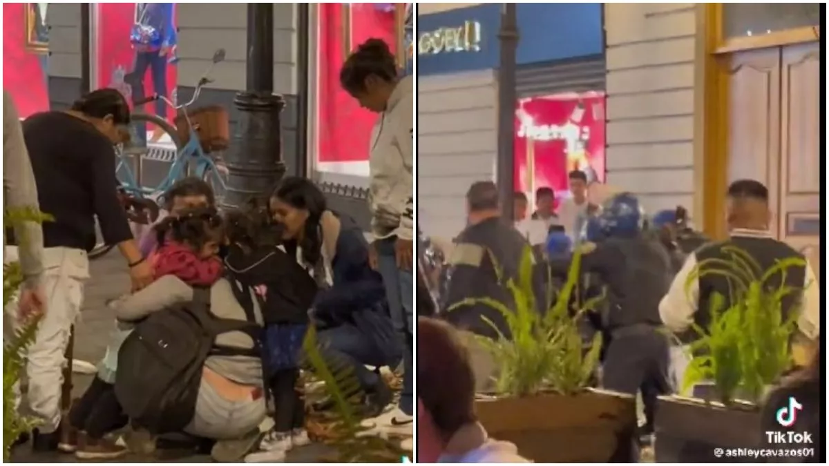 "¡Qué poca!": policías agreden y tiran puesto de churros a una mujer, frente a sus hijas