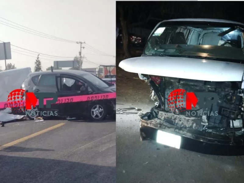 Un muerto y cuatro lesionados: saldo de dos accidentes viales en Puebla
