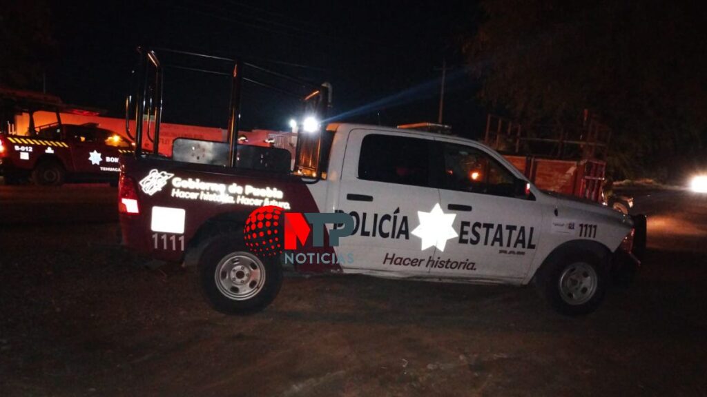 Patrulla estatal de Puebla en Tehuacán tras choque.