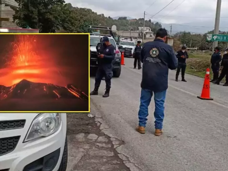 Militares y policías vigilan para que turistas no suban al volcán Popocatépetl