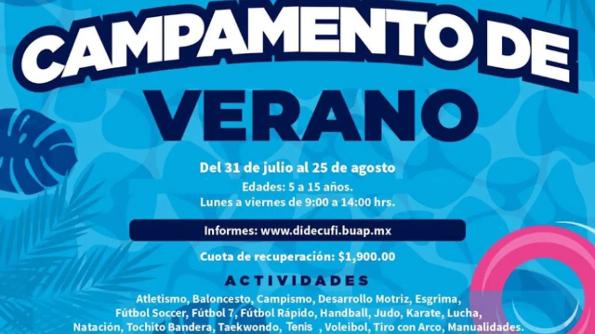 BUAP anuncia su Campamento de Verano 2023