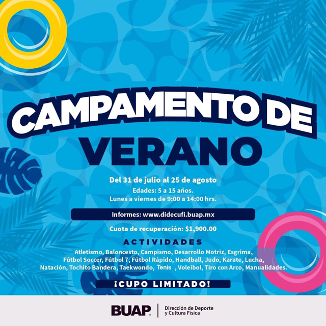 BUAP anuncia su Campamento de Verano 2023