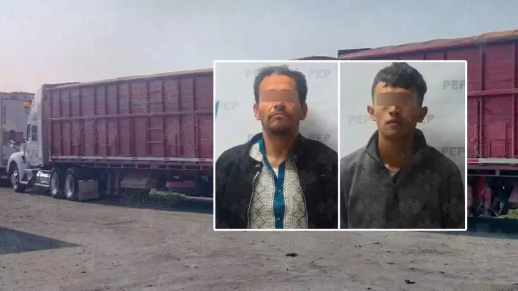 Detienen a Dante y a Santiago por privar de la libertar a 4 personas en un tráiler en Atlixco