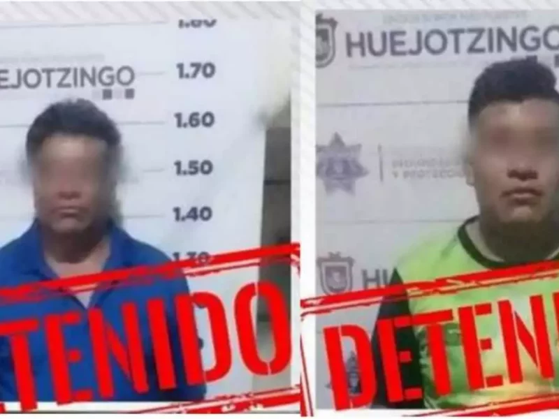 Detienen a dos hombres por robo de 140 mil pesos en Huejotzingo