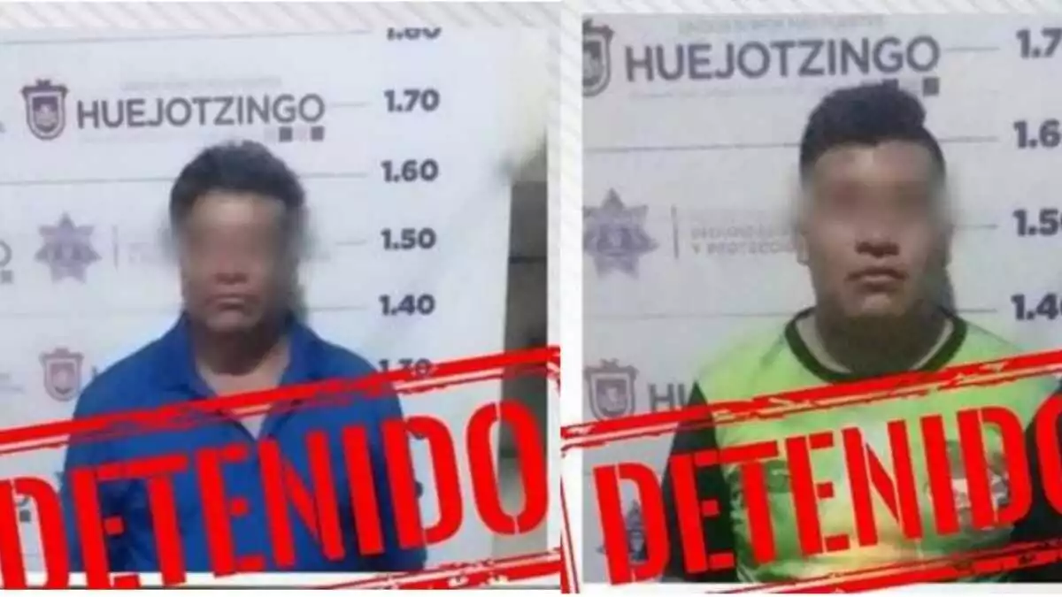 Detienen a dos hombres por robo de 140 mil pesos en Huejotzingo