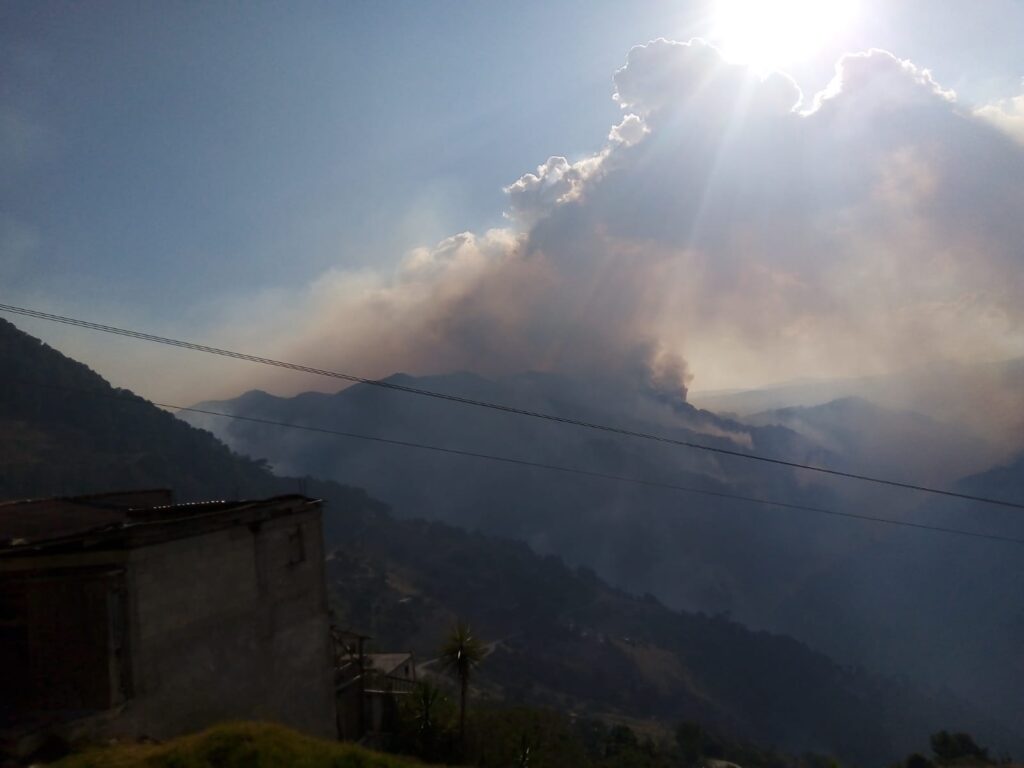 Incendio forestal en Zacatlá