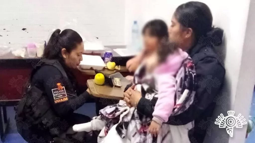 Menores rescatadas por elementos de la policía estatal