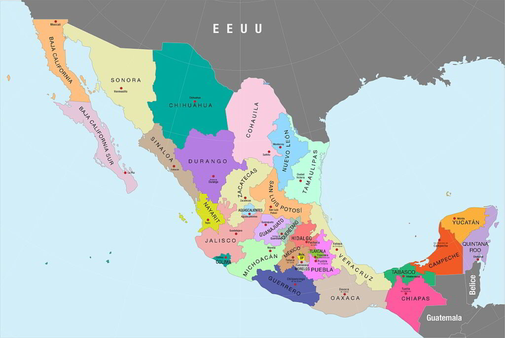 México división política actual