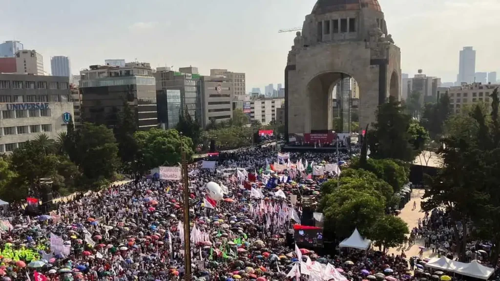 Monumento a la Revolución desde donde Claudia Sheinbaum dió informe de trabajo