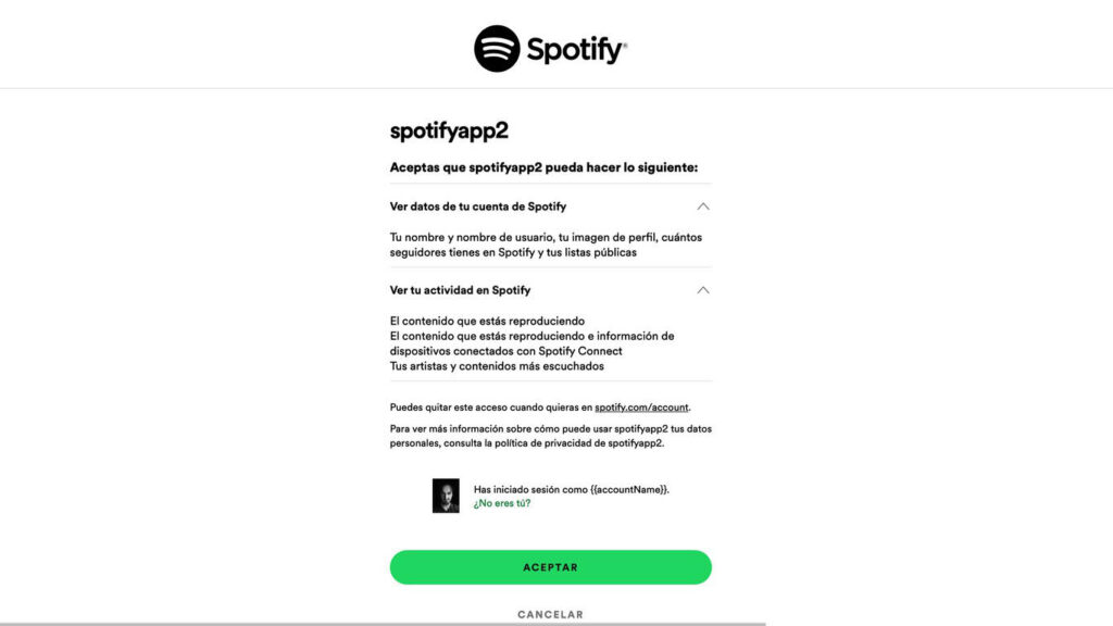 Spotify Pie pasos a seguir