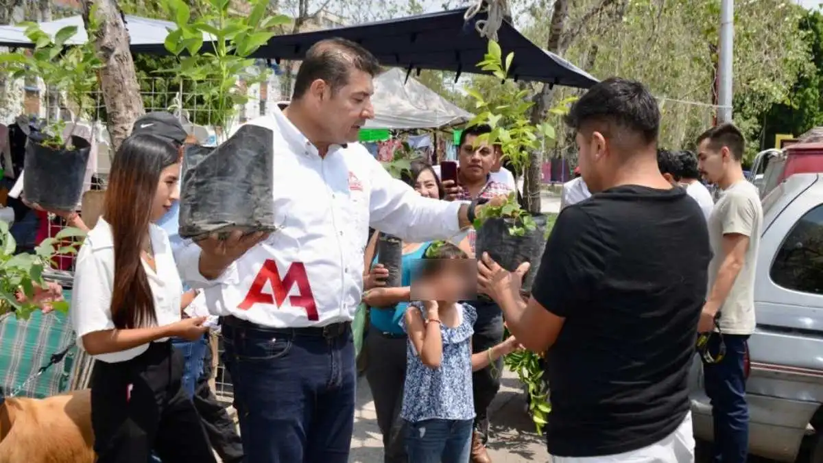 Alejandro Armenta entrega árboles frutales durante su campaña 'Sembremos Esperanza'