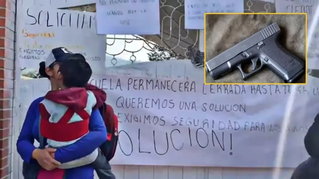 Alumno lleva arma de fuego a una primaria de Tlaxcala, padres exigen seguridad