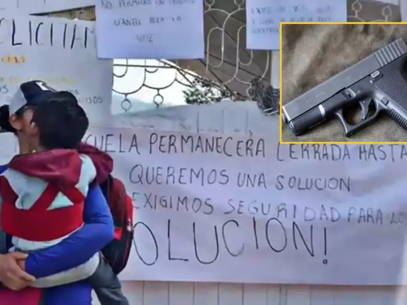 Alumno lleva arma de fuego a una primaria de Tlaxcala, padres exigen seguridad