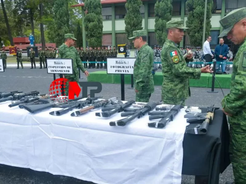 Ejército destruye 437 armas decomisadas en el estado de Puebla