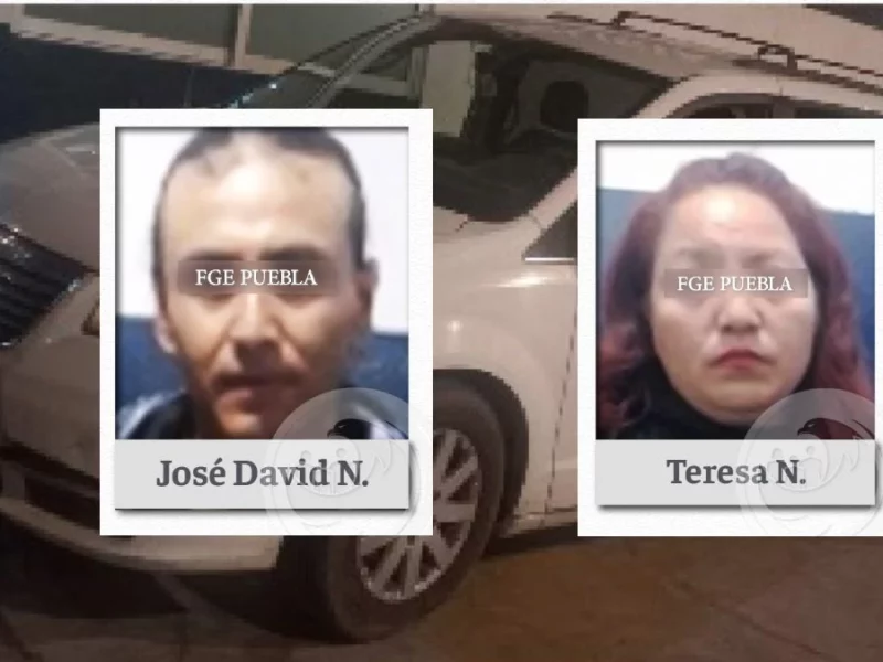 José David y Teresa fueron detenidos por robo a casa en Puebla capital