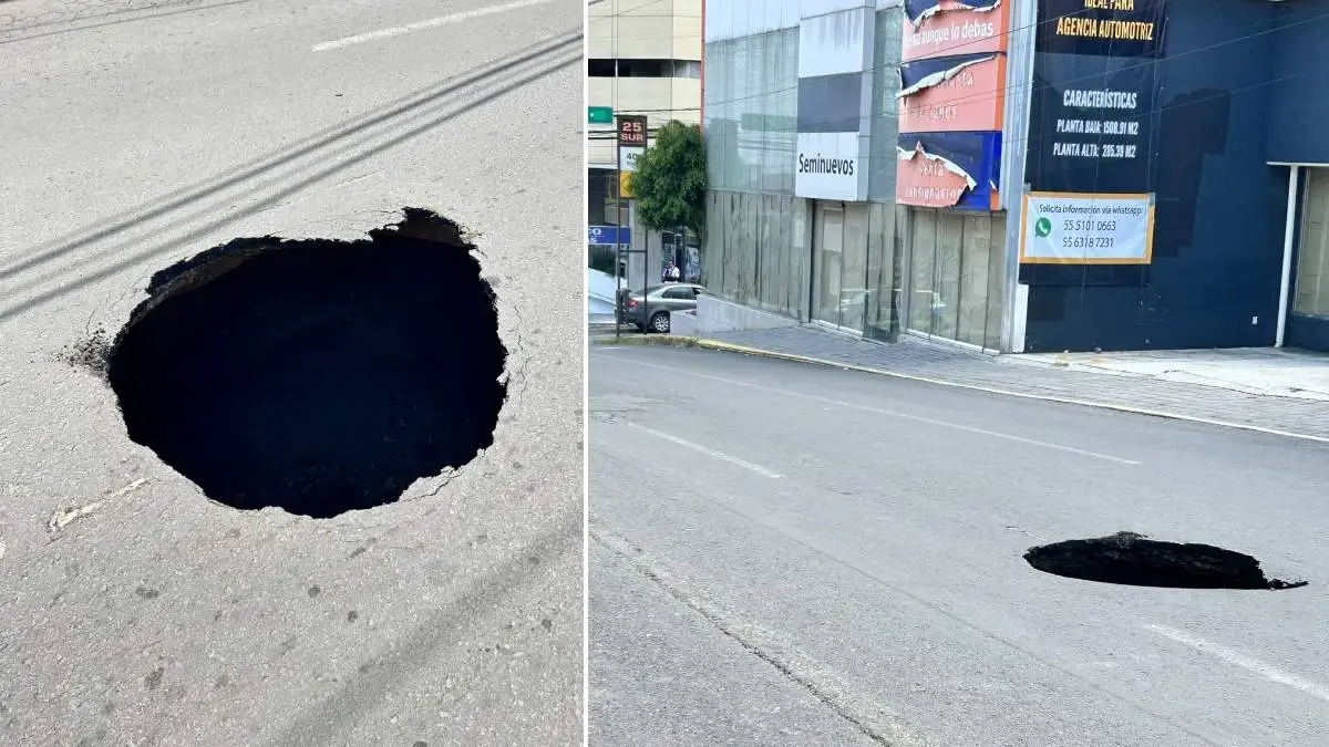 Socavón de Puebla capital surgió por problemas de drenaje, reparación durará tres días
