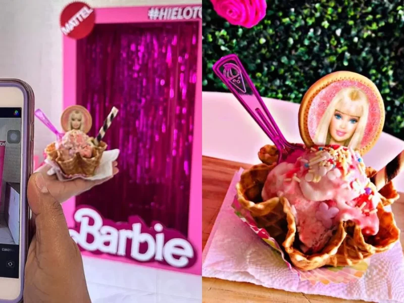 Barbie helado en heladería de Cholula