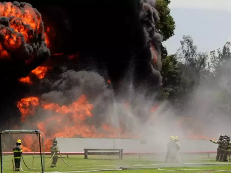 Simulacro de emergencia química en Puebla