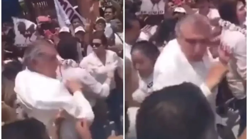 ¡Falta! Adán Augusto da codazo a diputada en Tabasco (Video)