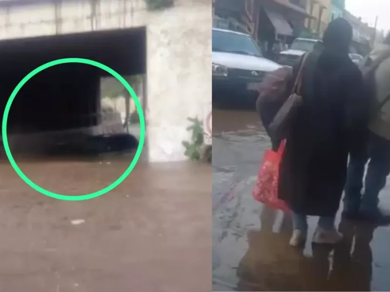 Autos atrapados y apagones dejan lluvias en Puebla
