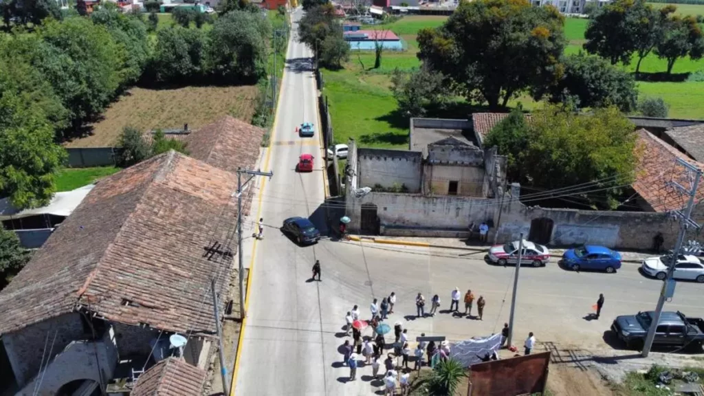 Vista aérea de la zona pavimentada de Jalacinguito