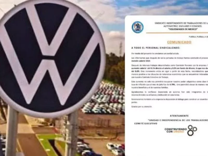 Acuerdo salarial Volkswagen y sindicalizados: aumento del 8.6 %