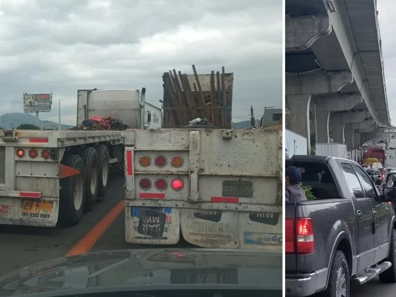 Caos vial en la México-Puebla: obras de mantenimiento colapsan el tránsito