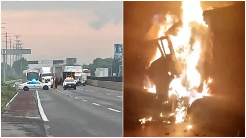 Cierran la México-Puebla por choque de tráileres en el Arco Norte, lleva 7 horas bloqueada