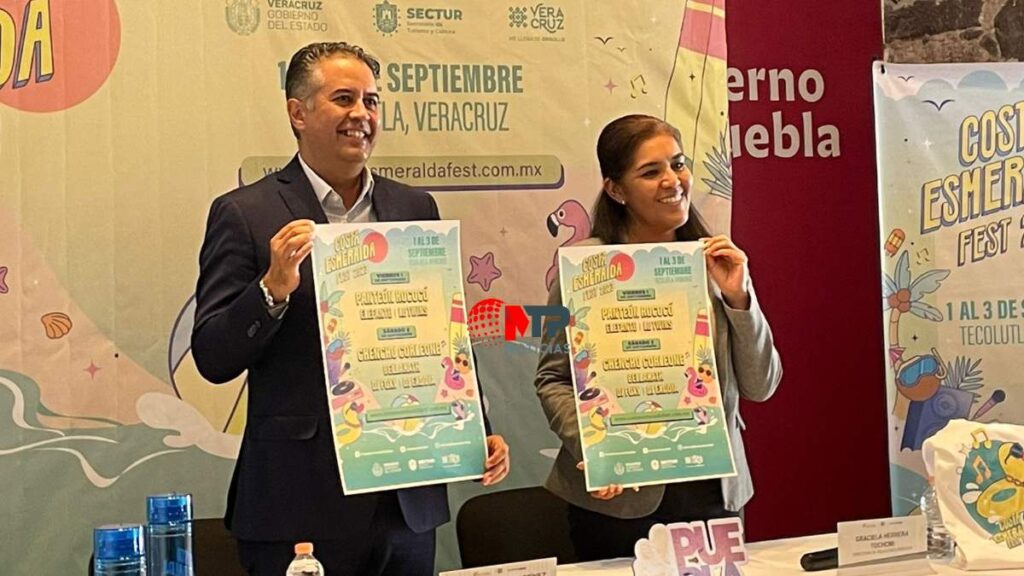 Secretario de Turismo de Veracruz presenta cartel de Costa Esmeralda Fest 2023.