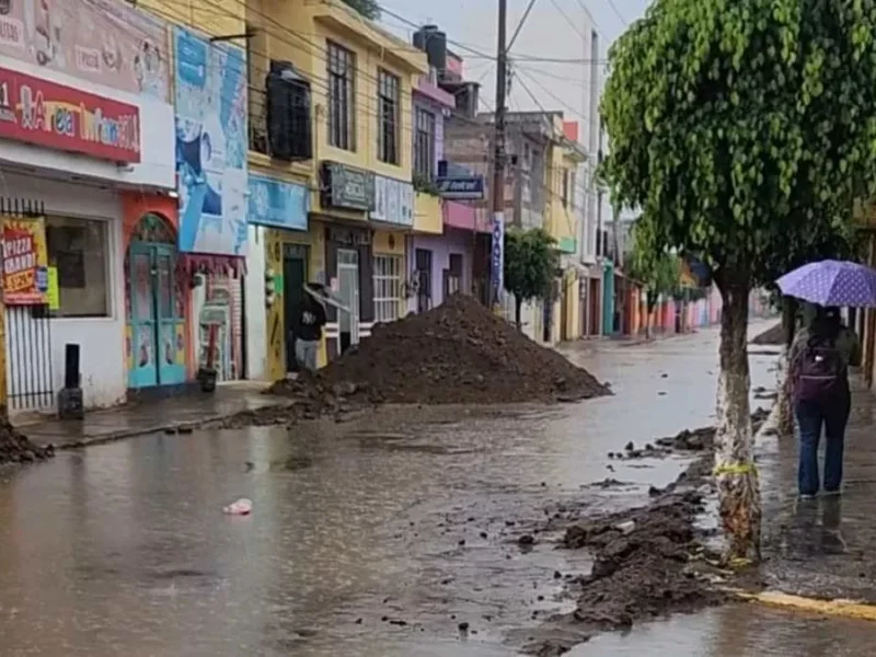 Lentitud en las obras del centro en San Andrés Cholula