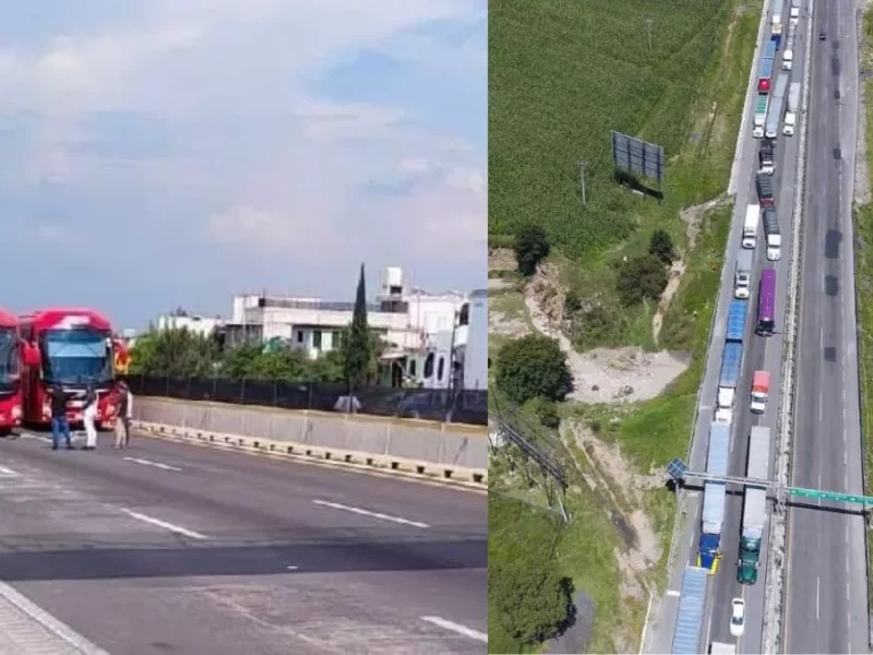 Reabren autopista México-Puebla usaron a niños en protesta
