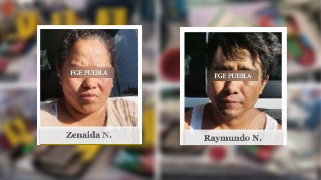 Zenaida y Raymundo, persuntos narcomenudistas detenidos en cateos de Fiscalía en Tlahuapan, Puebla.