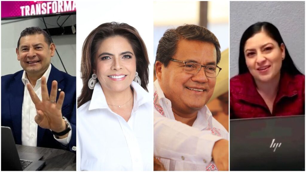 ¡Qué madrugadores! Julio, Armenta, Olivia y Claudia, los primeros en registrarse por gubernatura de Puebla