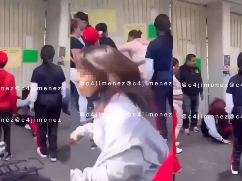 Mujer golpea a adolescente en la entrada de una escuela en la CDMX