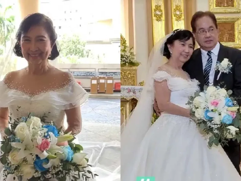 Mujer se casa a los 70 años de edad con excompañero del kinder, no había tenido novio