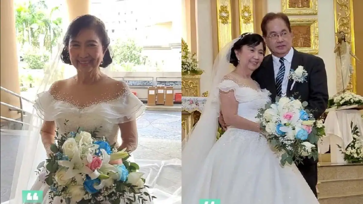 Mujer se casa a los 70 años de edad con excompañero del kinder, no había tenido novio