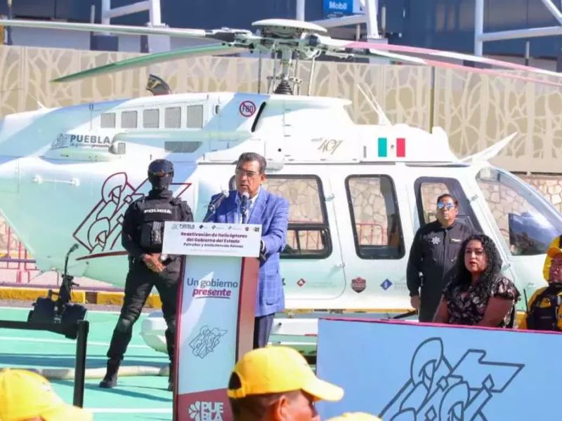 Reactiva Sergio Salomón operación de helicópteros en Puebla: en esto se usarán