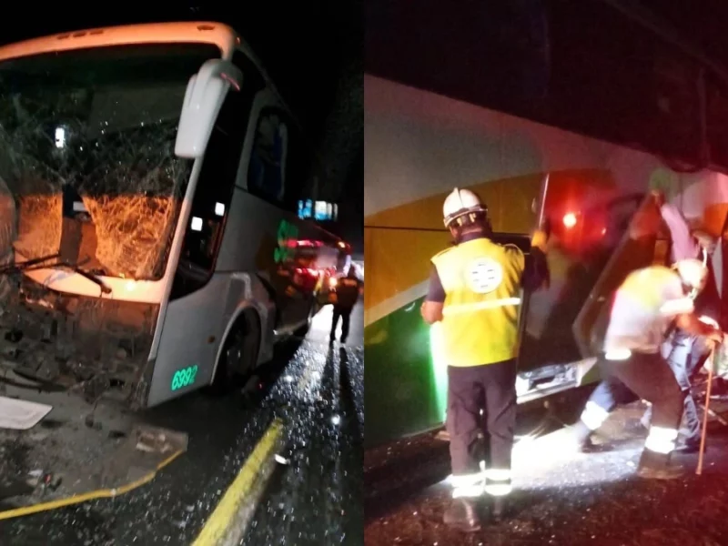 Autobús accidentado en la Cuacnopalan-Oaxaca