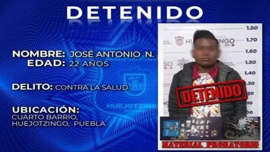 Ficha del detenido en Huejotzingo.