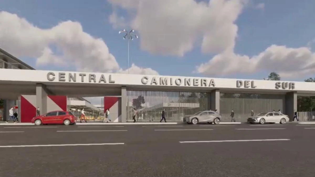 Imagen del render de cómo será la Central Camionera del Sur en Puebla.