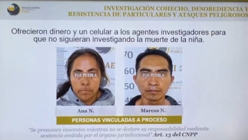 Abuela y padre de niña Daniela, víctima de presunto feminicidio en Puebla.
